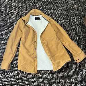Nomad Kids Tan Shirt Jacket with Sherpa Lining